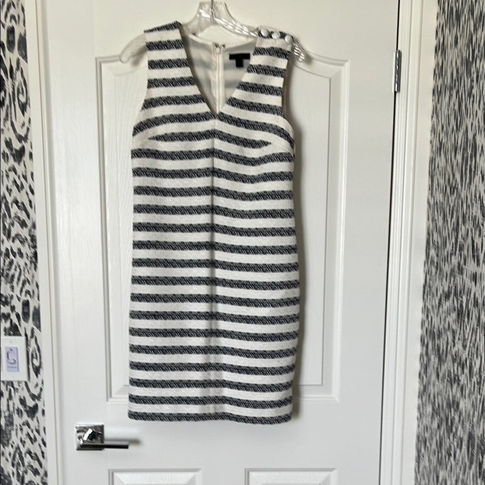 J. Crew Black and White Sheath Mini Dress
